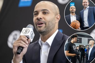 New Nets coach Jordy Fernandez (with GM Sean Marks, top inset, and Cam Johnson, bottom inset, said he's expecting the Nets to get results right away.