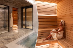 Collage of the jacuzzi and the steam room at Intuisse