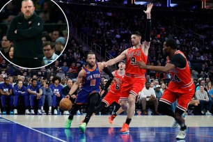 Jalen Brunson, Tom Thibodeau and the Knicks clinched the No. 2 seed in the Eastern Conference with their win against the Bulls on Sunday.