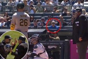 YES Network identified the Yankees fan who was responsible for manager Aaron Boone getting ejected by home plate umpire Hunter Wendelstedt in the first inning of Monday's game versus the A's at Yankee Stadium.