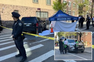 The child was struck by the car at Wallabout Street and Wythe Avenue in Williamsburg around 2:40 p.m. where she suffered severe trauma to her body, police said.