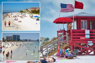 The Lifeguard Station at the Siesta Beach in Sarasota, Florida