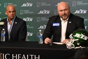 Robert Saleh (left) and Joe Douglas