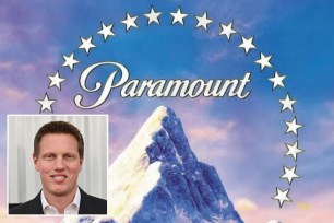 David Ellison and Paramount logo
