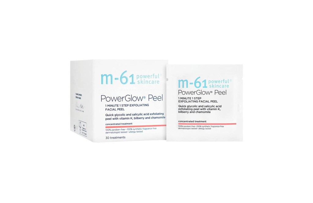 
M-61 PowerGlow® Peel- 30 Treatments- 1-minute, 1-step exfoliating glow peel with glycolic, vitamin K & chamomile