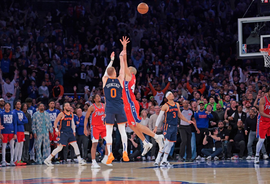 Donte DiVincenzo unleashed the game-winning 3-pointer for the Knicks in Game 2 on Monday night.