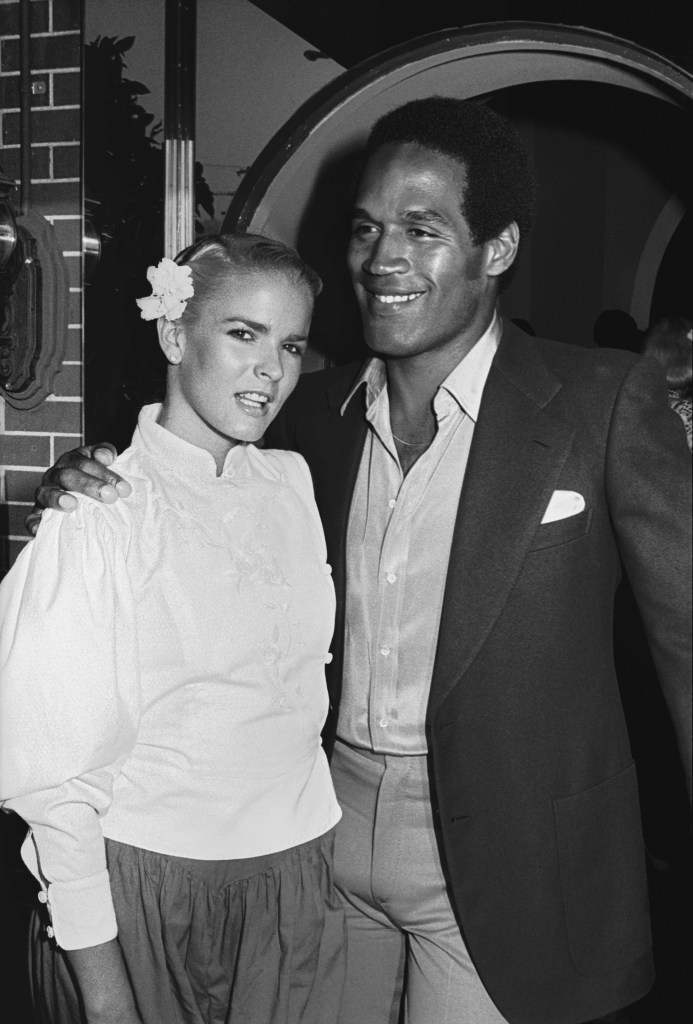 a younger OJ Simpson and Nicole Brown Simpson in black-and-white image