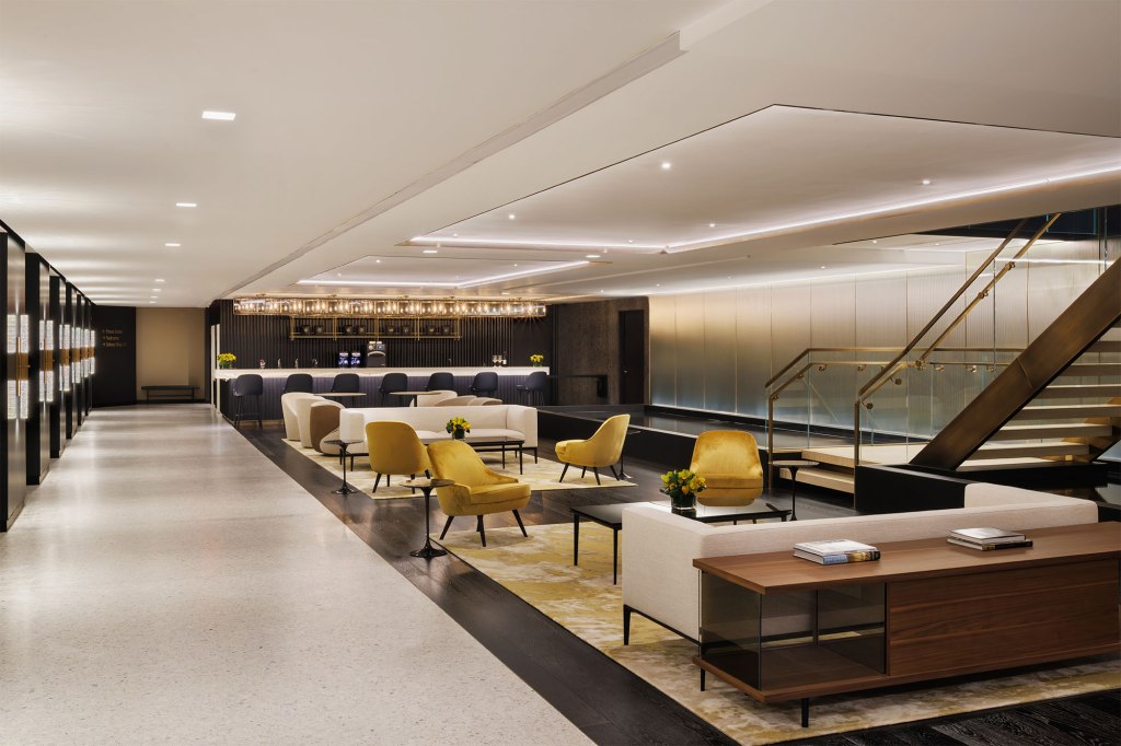 The renovation added a plush, lounge-like tenants’-only lobby on the 52d Street side and a modernized public lobby on 51st Street.