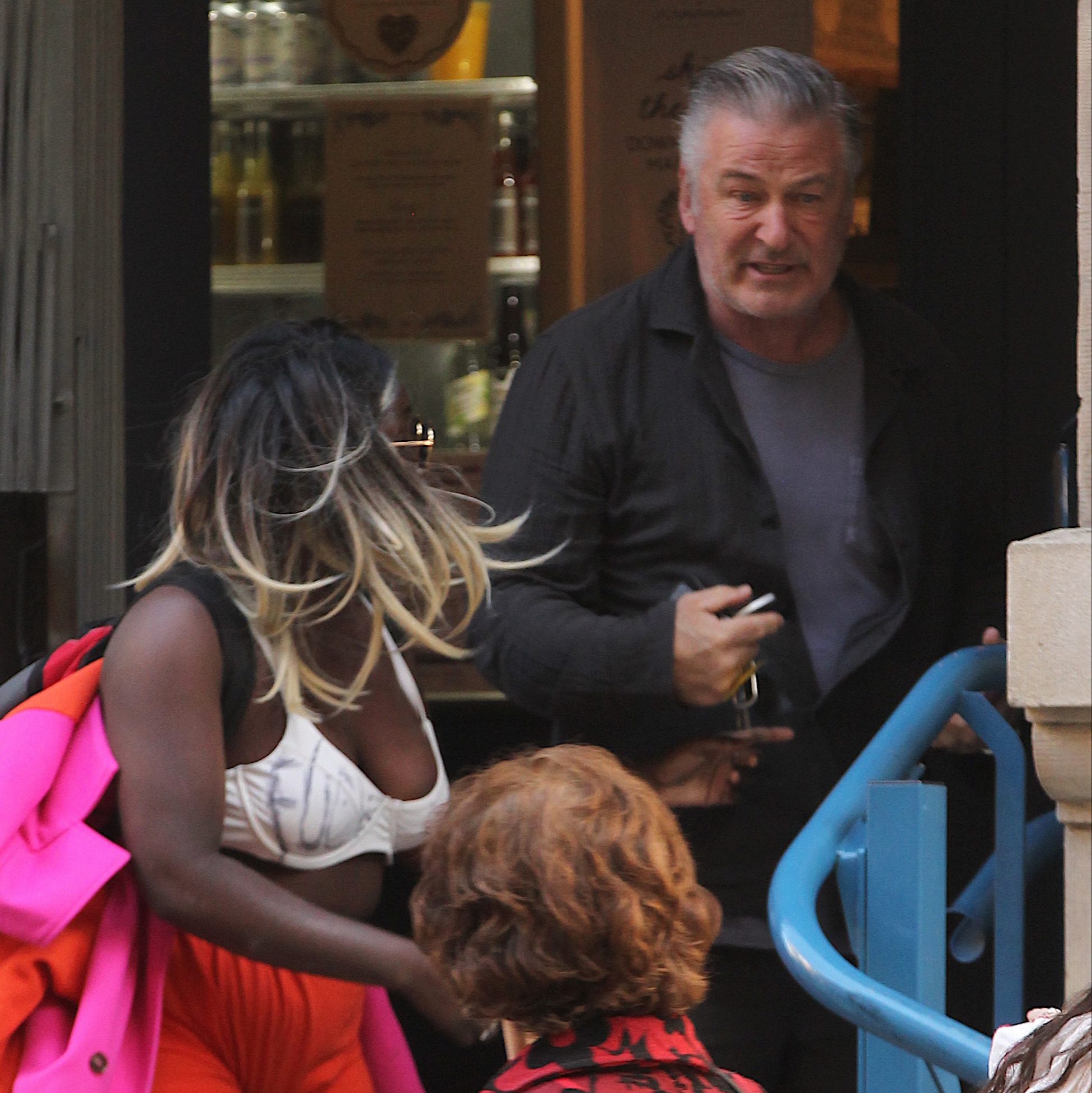 Baldwin appeared to have snatched Crackhead Barney's phone out of her hands before leaving