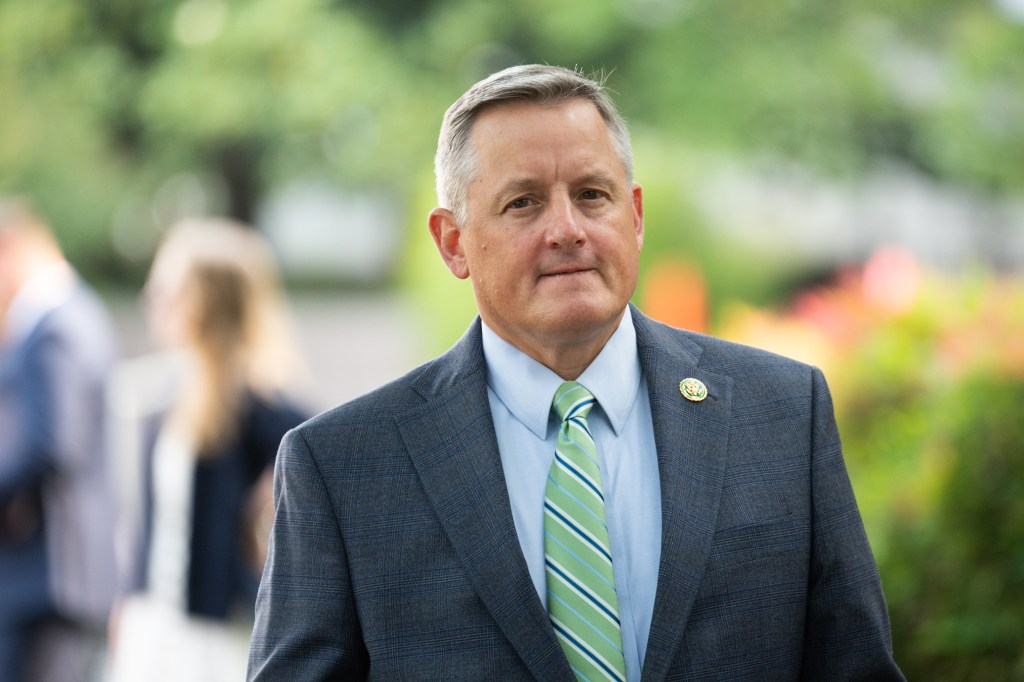 Rep. Bruce Westerman, R-Ark., arrives for the House Republicans' caucus meeting at the Capitol Hill Club in Washington on Tuesday, May 23, 2023.