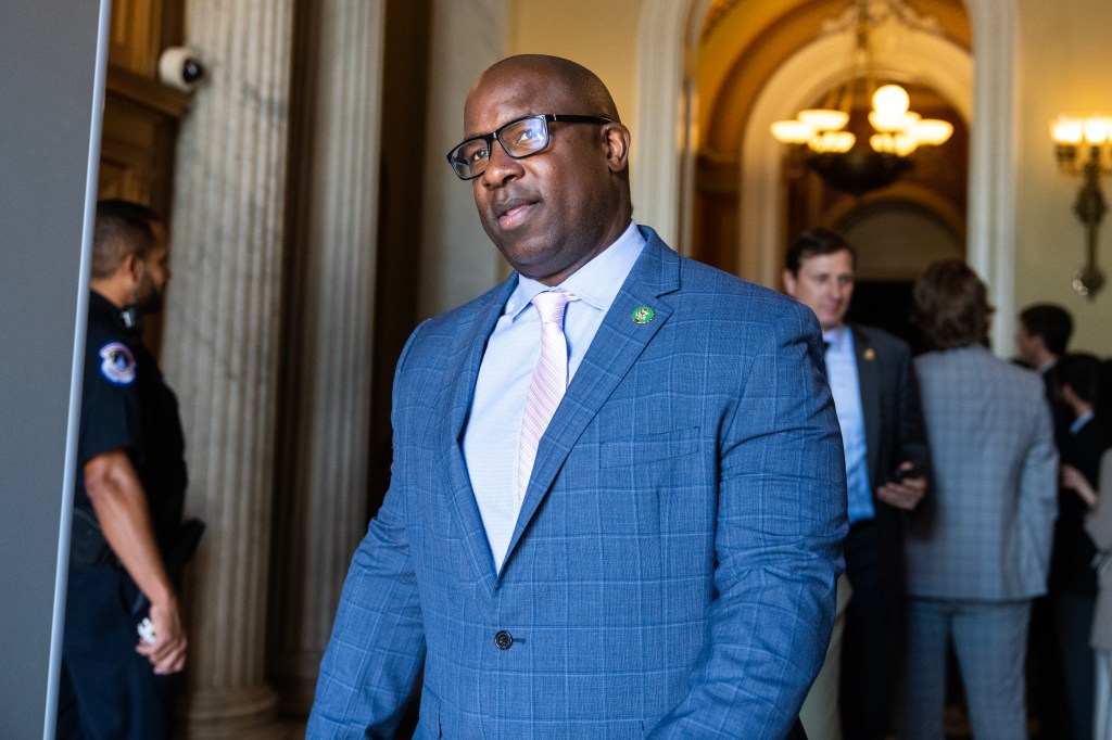 Rep. Jamaal Bowman, D-N.Y., is seen in the U.S. Capitol after the House passed the National Defense Authorization Act vote on Friday, July 14, 2023