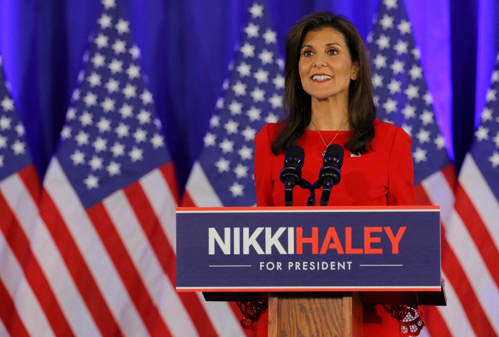 Nikki Haley speaks as she announces she is suspending her campaign, in Charleston, South Carolina, U.S., March 6, 2024.