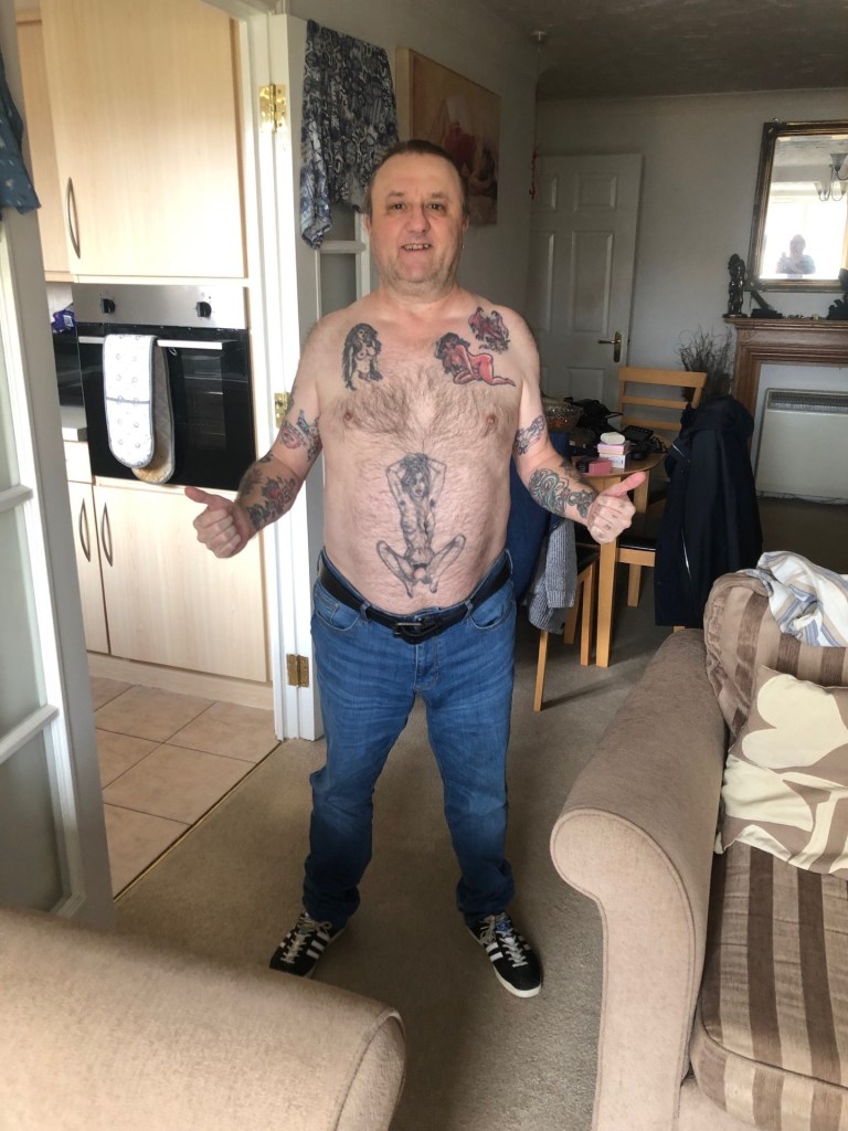 Richard Hart, a 60-year-old man with a controversial tattoo of a naked woman on his chest that almost got him arrested by Spanish police