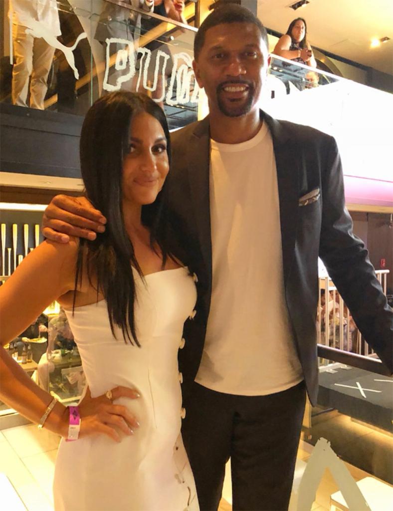 Molly Qerim and Jalen Rose at the 40/40 Club in New York in June 2018. 