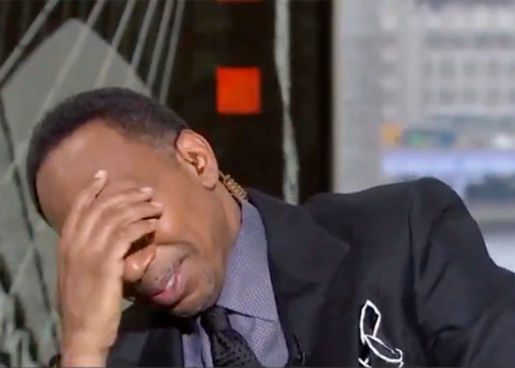 ESPN's Stephen A. Smith reacts to the news that Knicks star Julius Randle will undergo season-ending should surgery while on-air during "First Take" on April 4, 2024.