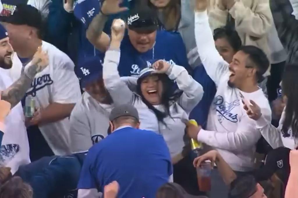 The fan traded in the ball in exchange for another ball, two signed Dodgers hats, a bat and a quick conversation
