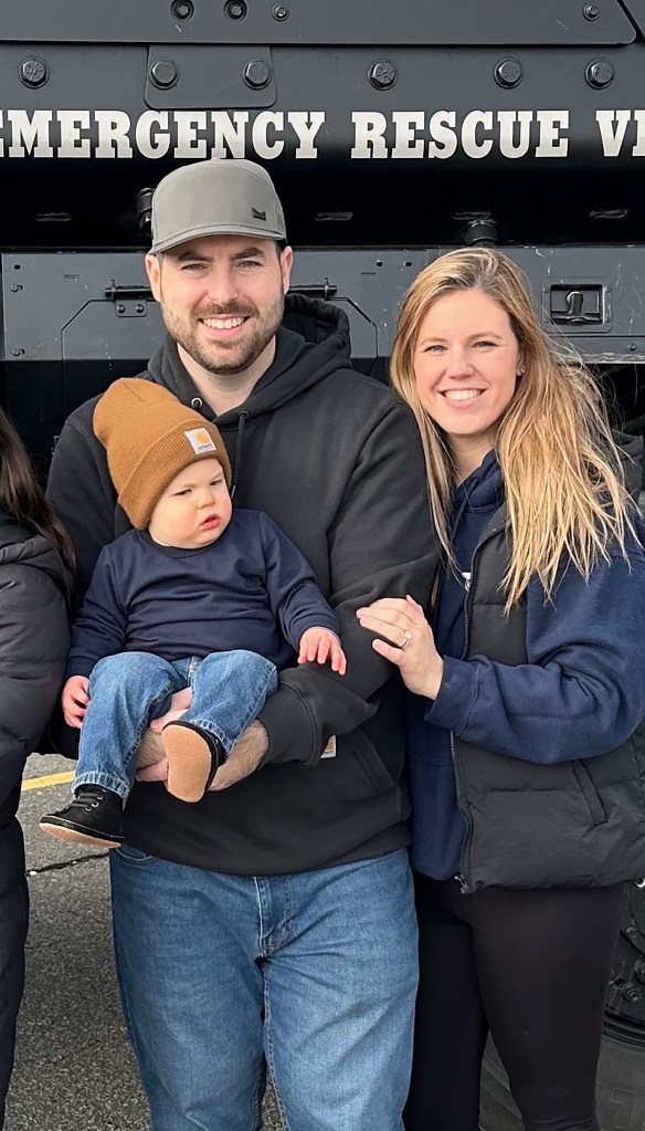 Diller with his son and wife.