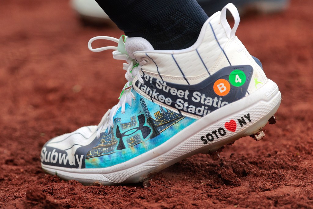 Juan Soto also included a Yankee Stadium subway stop reference on his cleats.