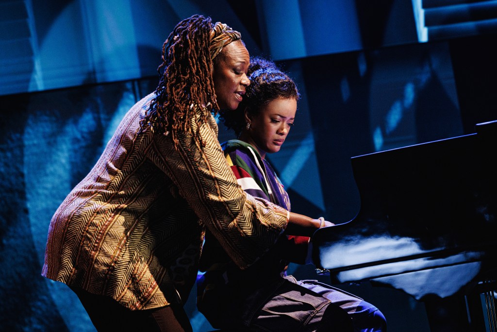 Kecia Lewis and Maleah Joi Moon at the piano