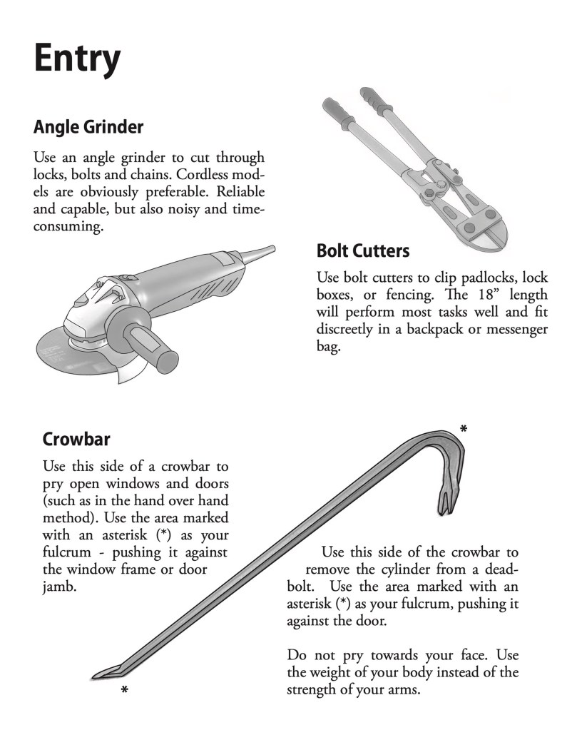 Images of tools to use to enter a locked building