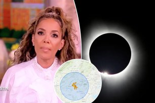 "The View" co-host Sunny Hostin blamed Monday’s solar eclipse, Friday’s earthquake and the expected cicada breeding season on "climate change."