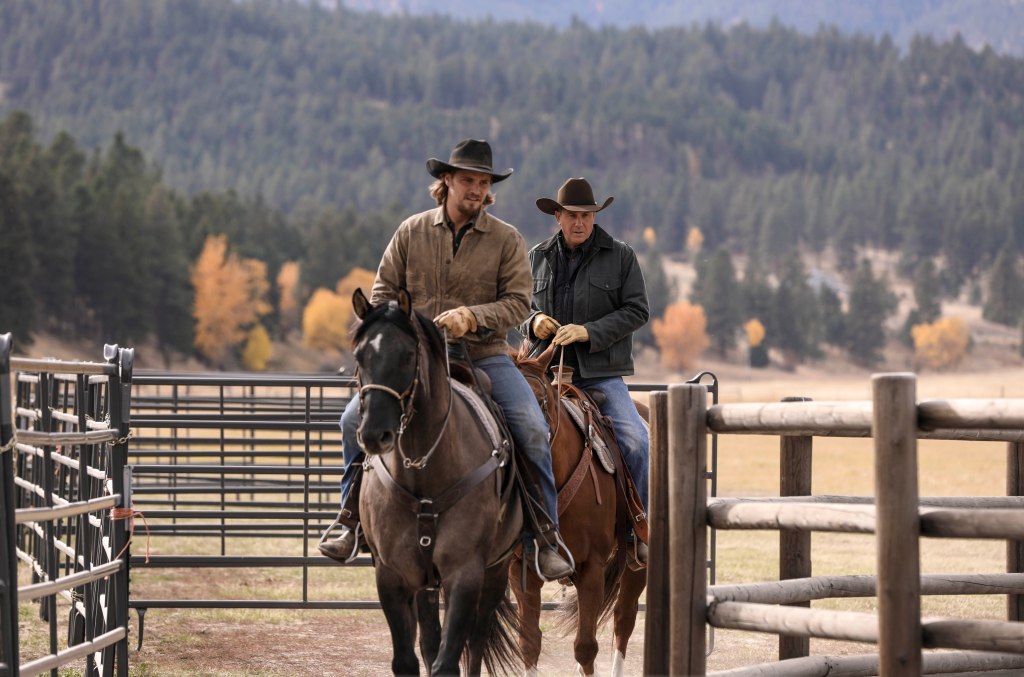 Luke Grimes and Kevin Costner on "Yellowstone."