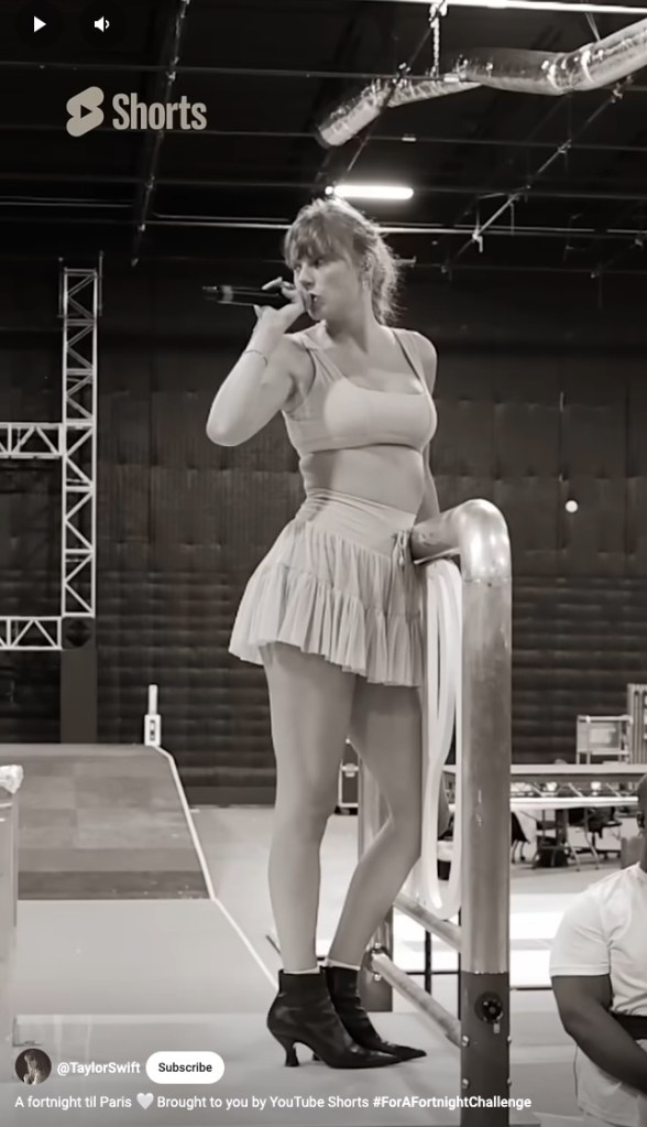 Taylor Swift's latest YouTube Shorts video featuring possible "TTPD" content.