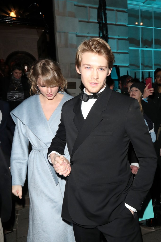 Taylor Swift and Joe Alwyn leaving the BAFTA party at Annabel's in London.