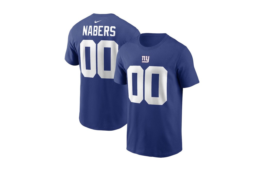 Malik Nabers New York Giants Nike 2024 NFL Draft First Round Pick Name & Number T-Shirt