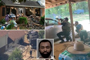 A neighbor filmed a terrifying shootout between Charlotte police and two gunmen in a blitz of bullets that left four officers dead and another four injured.