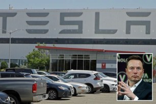 Tesla CEO Elon Musk and Fremont factory