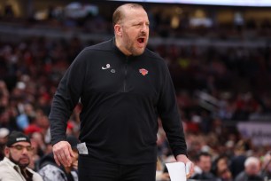 Head coach Tom Thibodeau of the New York Knicks will try to beat the Boston Celtics on Thursday.