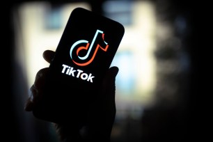 The TikTok logo is seen on a mobile device in this photo