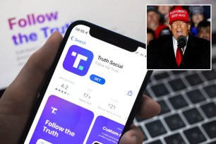 Donald Trump and Truth Social logo