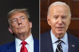 Collage of Joe Biden and Donald Trump, as Biden taunts his rival about the difference over fundraising sources.