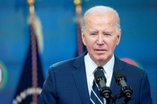 U.S. President Joe Biden delivers virtual remarks during the National Action Network Convention.