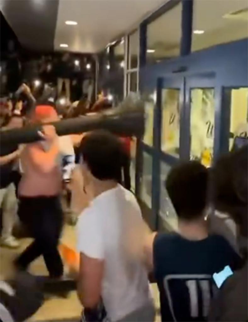 Celebrations on UConn's campus escalated when someone ripped a light pole out of the ground and rammed it into a building after the men's basketball team won the 2023 NCAA Men's title. 