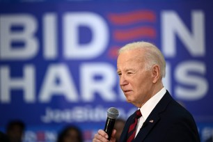 President Joe Biden speaks as he visits the Wisconsin campaign headquarters in Milwaukee, Wisconsin, on March 13, 2024.