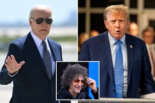 composite of joe biden, donald trump, and howard stern