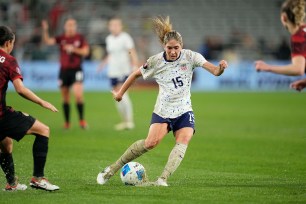 USWNT midfielder Korbin Albert during a game against Canada on March 6, 2024.