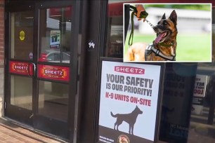 Sign for K-9 Unit at Sheetz store