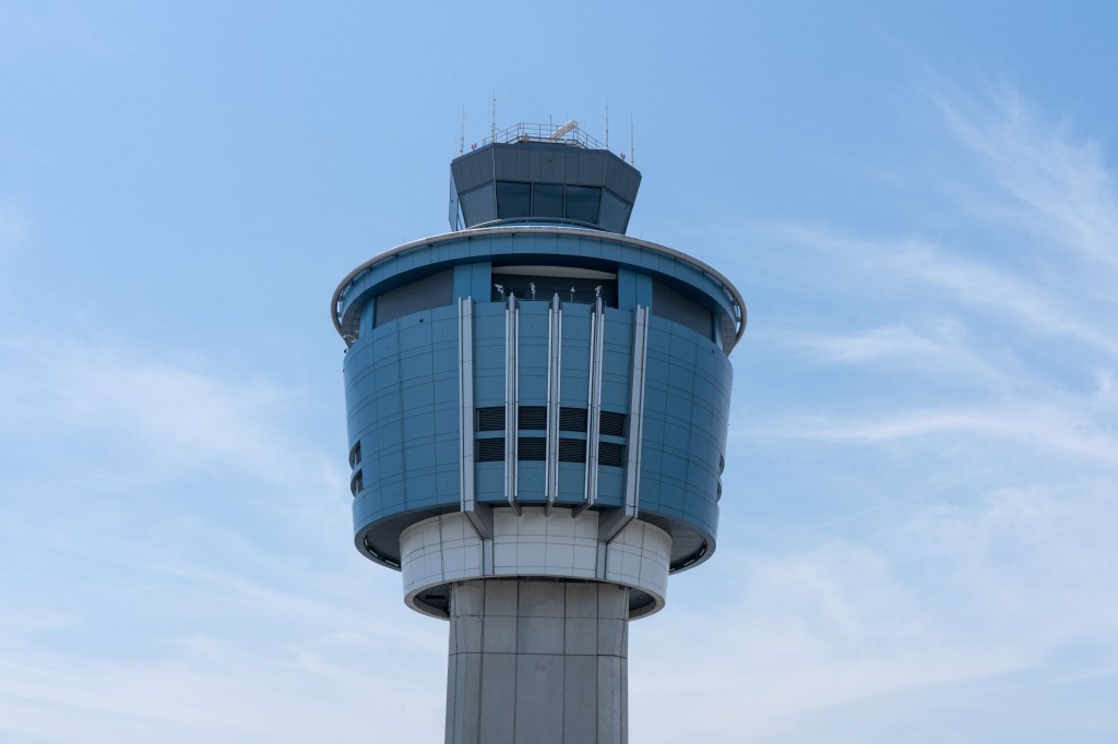 View of the Air Traffic Control Tower at the LaGuardia Airport's brand-new state-of-the-art Terminal B 