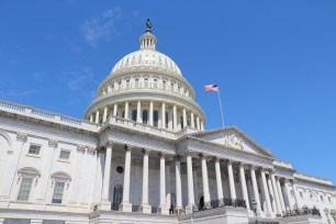 National Capitol building with US flag