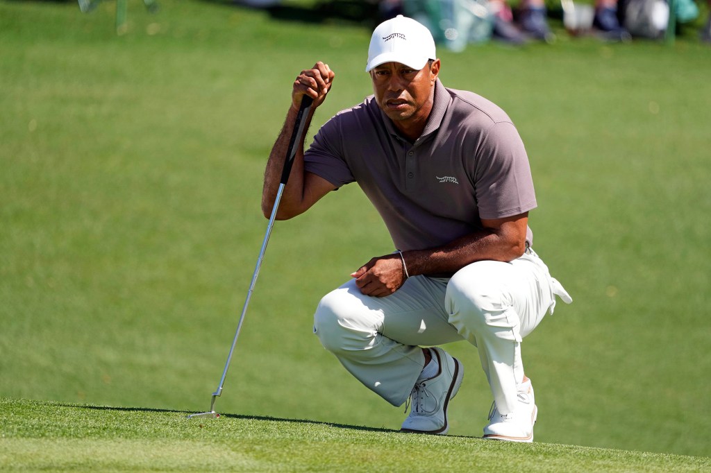 Tiger Woods sits seven shots off the lead at the Masters entering the weekend.