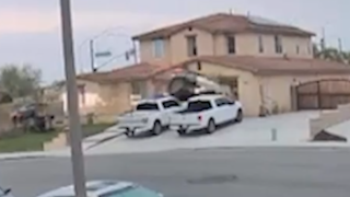 Car vs. garage! Doorbell camera captures wild crash