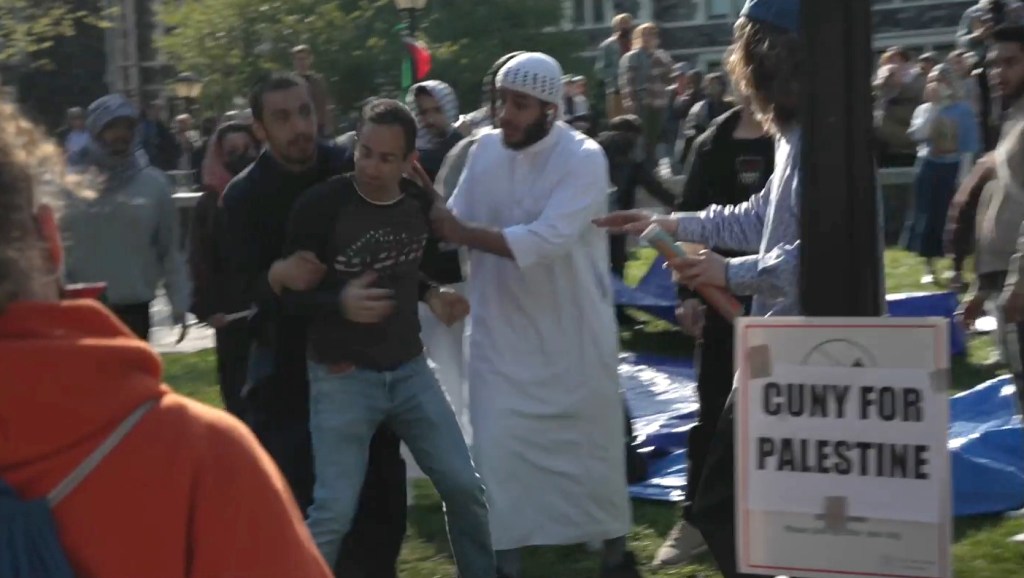 Ami Horowitz with CUNY protesters 