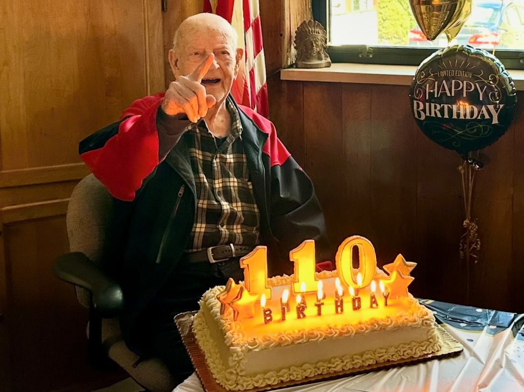 Vincent Dransfield celebrats his 110 birthday on March 28 at the Singac Volunteer Fire Company #3 -- as he became the eighth oldest reported man alive. 