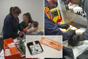 Medics treat baby