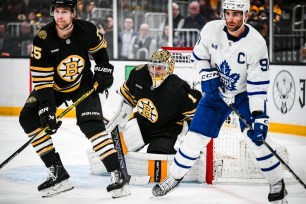 The Bruins aim to advance to the second round by beating the Maple Leafs in Game 6.