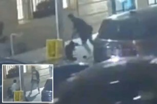 Surveillance video tweeted by Williamsburg 365 News shows a 12-year-old boy on a CitiBike beat and kick two Hasidic Jewish kids on Franklin Ave in Brooklyn, Sunday, May 12, 2024.